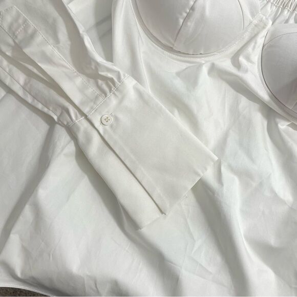 NWT SER.O.YA Randi Off‎ the Shoulder White Long Sleeve Top Size Small - Picture 9 of 11